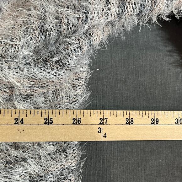 Lane Bryant Eyelash Duster Cardigan Sweater Womens 26/28 Gray Striped Knit Open - Picture 9 of 9